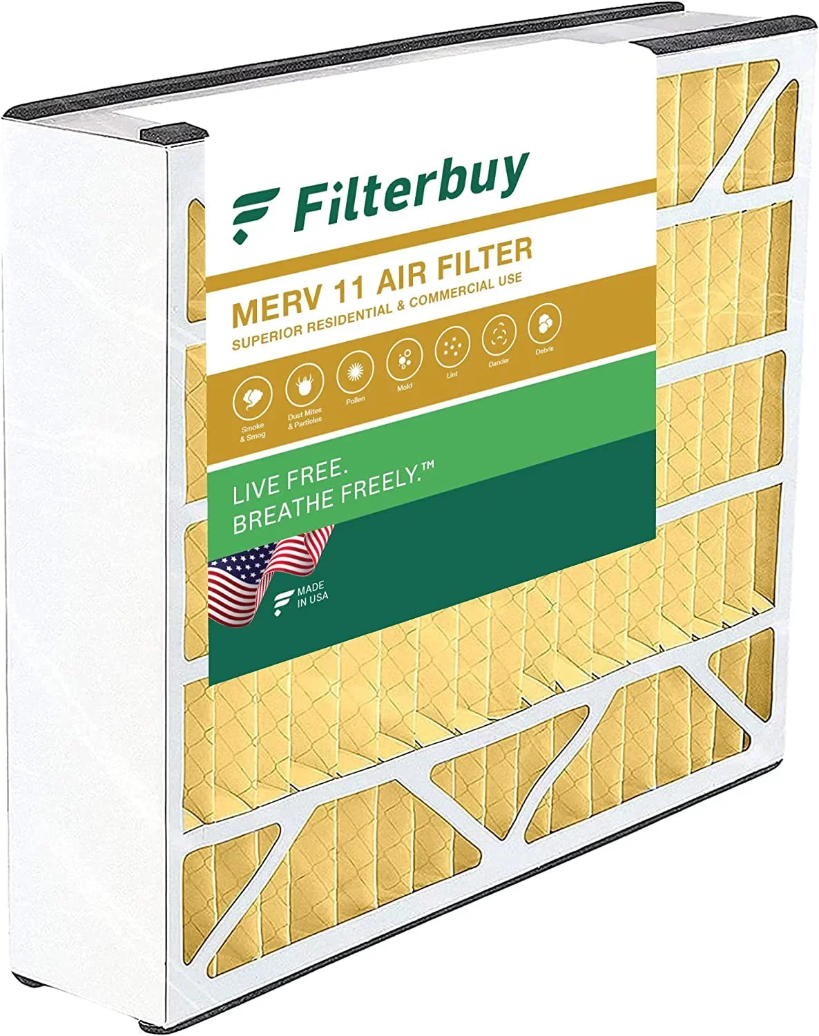Filterbuy 16x25x3 MERV 11 Pleated HVAC AC Furnace Air Filters for Trion Air Bear 255649-101 (1-Pack)