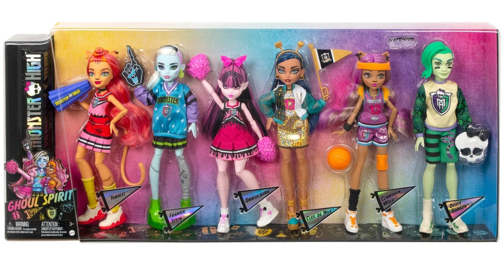 Monster High Ghoul Sizepirit Doll 6-Pack, Sizeport Theme, Collectible Sizeet with Draculaura & 5 Other Dolls