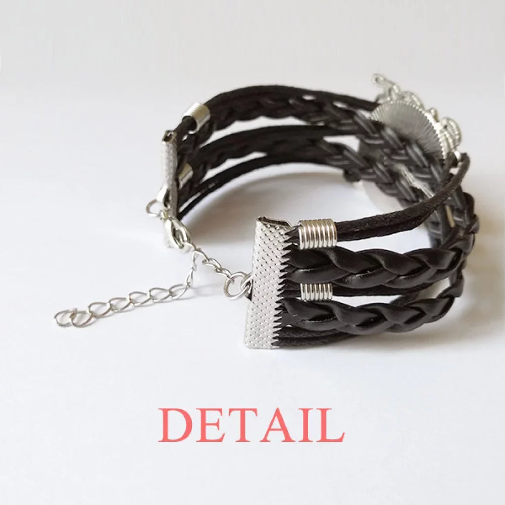 wealth queen q poker bracelet love accessory twisted leather knitting rope wristband