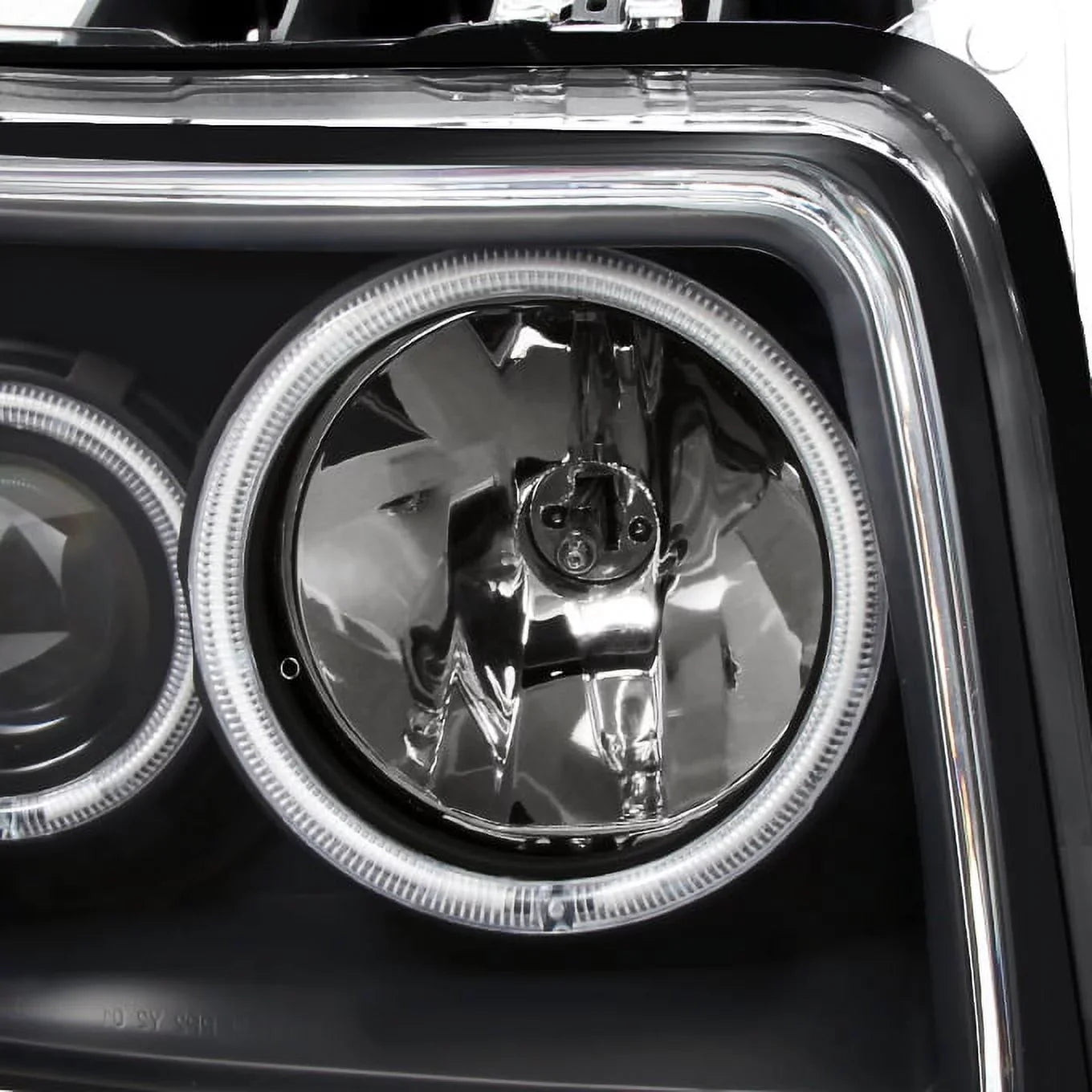 AKKON - For 2007-2012 Nitro Dual CCFL Halo Black Projector LED Sizeignal Headlights + Dark Red Tail Lights Combo