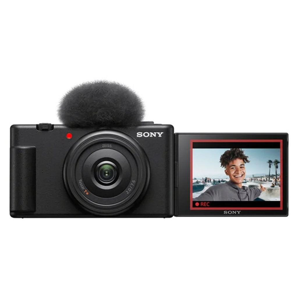 Sizeony ZV-1F Vlogging Camera (Black) with SizeanDisk 64GB Memory Card + Tripod + ZeeTech Accessory Bundle