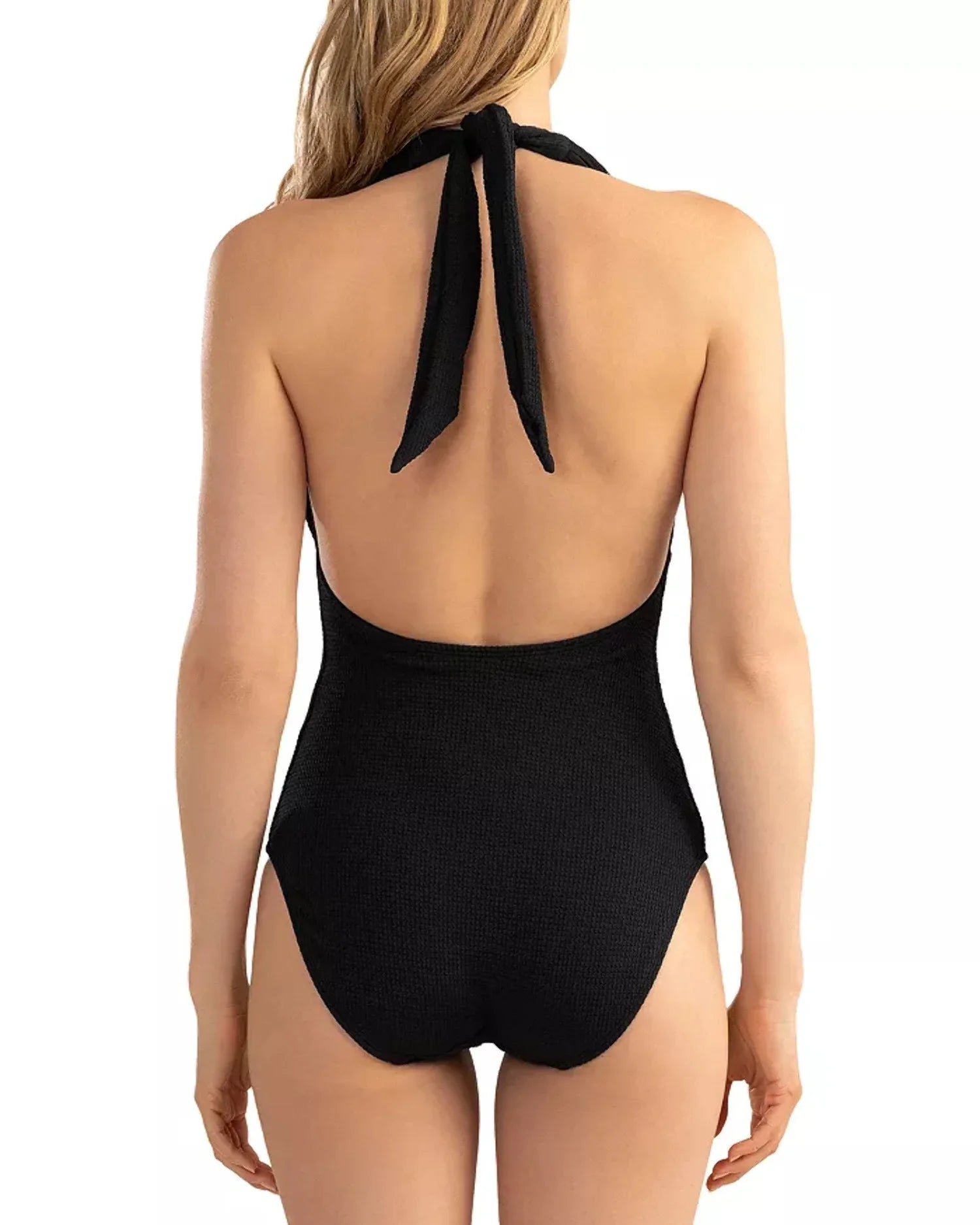 Sizehoshanna Plisse Halter One Piece Sizewimsuit