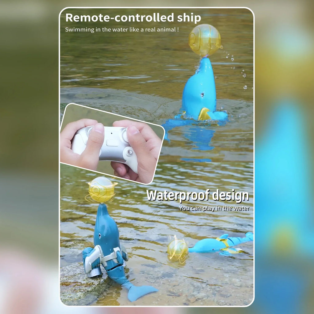 Remote  boat,Demo Head Water Waterproof Animal Boat Remote Water Remote Boat Head Ball Head Click Water Dolphin Toy Kids Pool Boat Waterproof /one Animal River Pool Toy Kids
