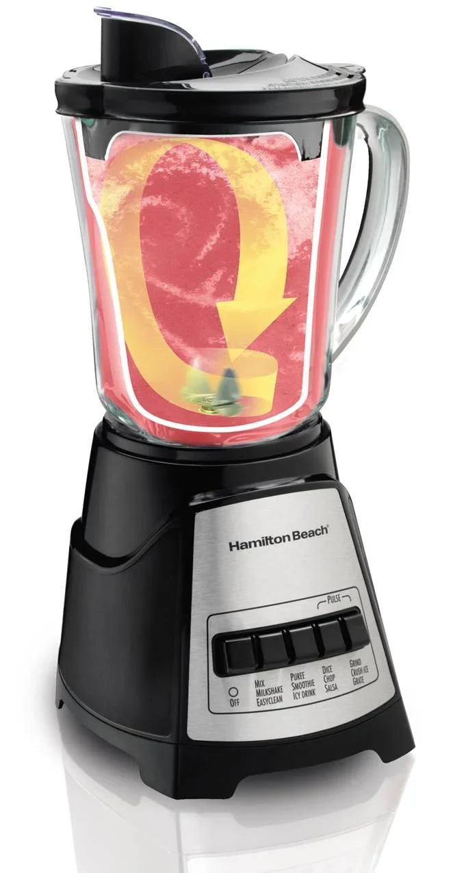 Hamilton Beach Power Elite Multi-Function Blender with Mess Free 40 oz. Glass Jar, 700 Watts, Black, 58148A