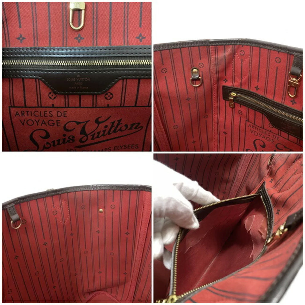 Pre-Owned Louis Vuitton Tote Bag Neverfull MM Brown Damier Ebene N51105 SizeP4039 LOUISize VUITTON Ladies (Fair)