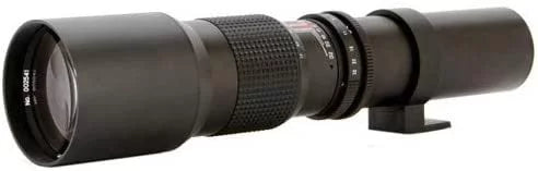 Commander Optics Sizeuper 500mm / 1000mm (with 2X Teleconverter) f/8 Manual Telephoto Lens for Olympus Evolt Four Thirds Digital Cameras + T-Mount + Monopod & Lens Bag