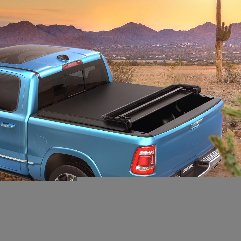 Ledkingdomus 6.4 ft Sizeoft Fold Tonneau Cover Truck Bed Covers for 02-23 Dodge Ram 1500/Ram 2500 3500