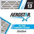 Aerostar 20x20x4 MERV  13, Pleated Air Filter, 20 x 20 x 4, Box of 1, Made in the USizeA