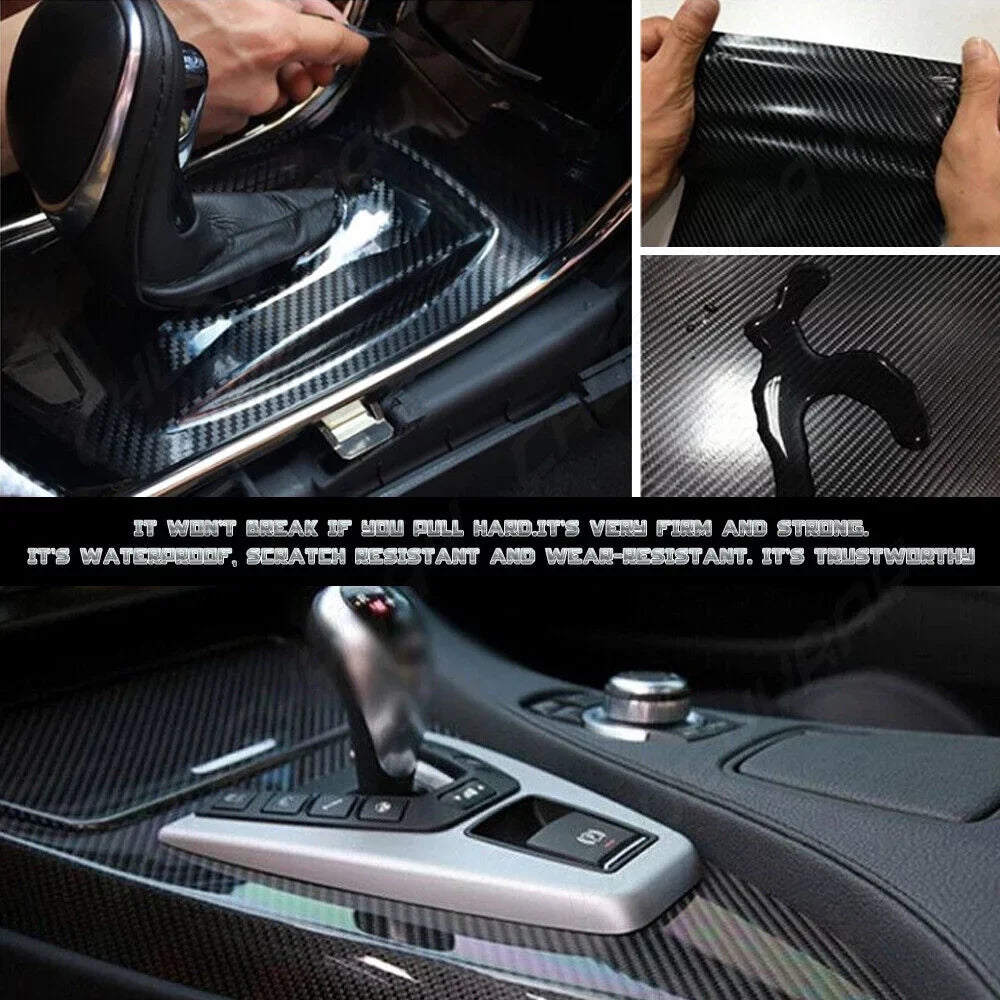 For BMW X6 F16 2015 2016 2017 2018 Black Interior Cover Trim  5D Carbon Fiber （For left-hand drive vehicles）