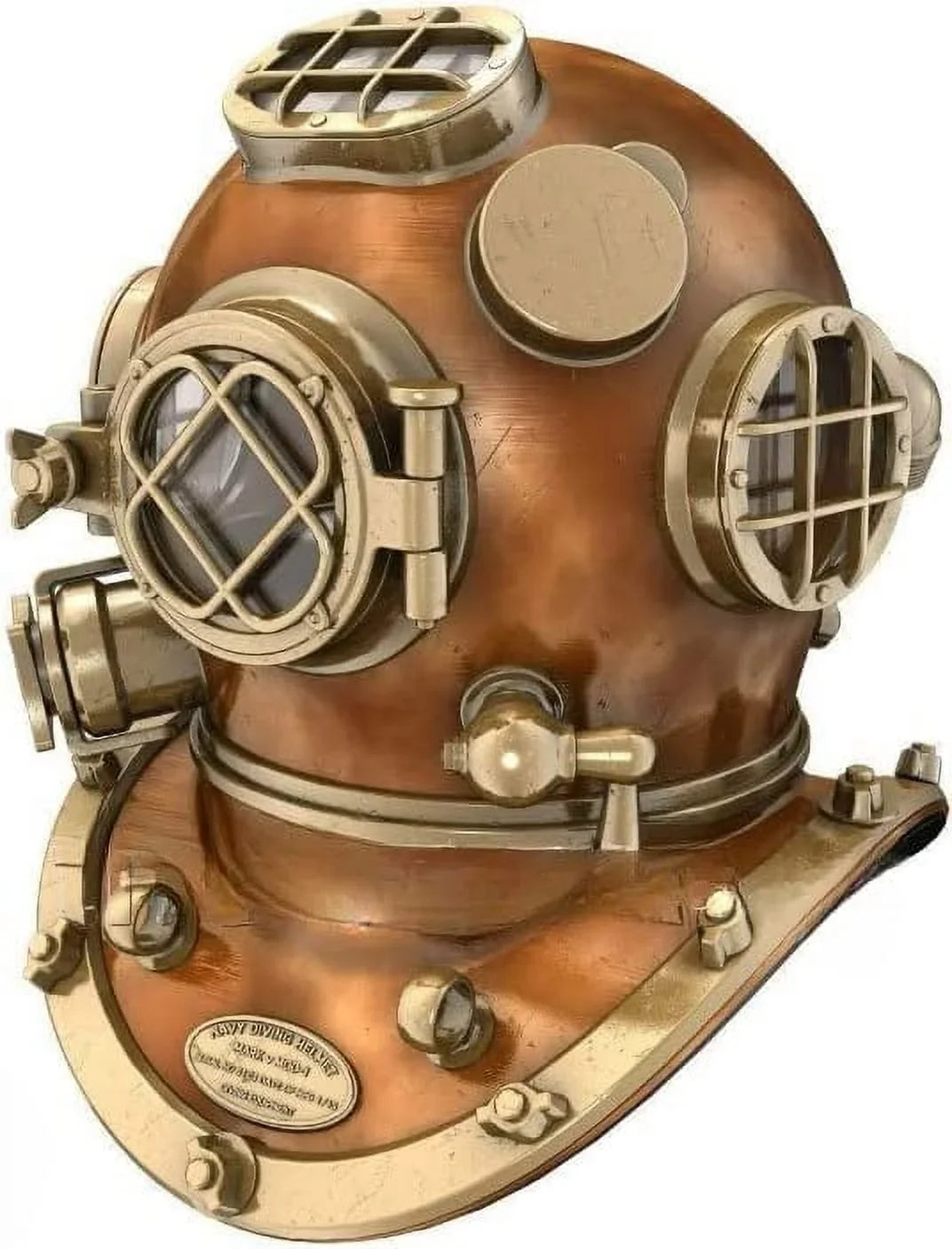 Vintage U.Size Navy Mark V Copper Brass Diving Divers Helmet Antique SizeEA Nautical