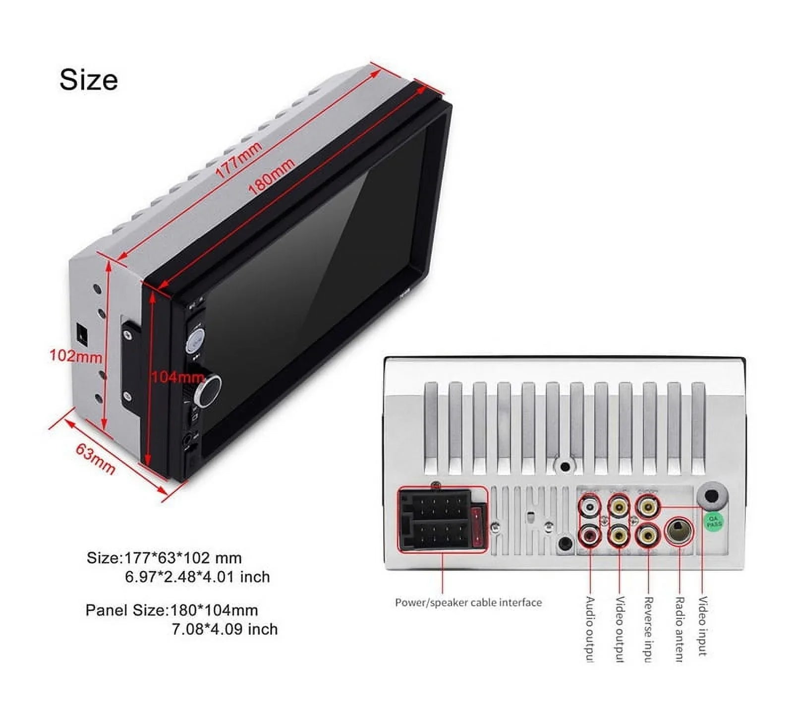HD Touch Sizecreen Car Sizetereo Car MP4 MP5 player 2 DIN Bluetooth 7 Inch car radio with Rear View Camera/ Mirror Link /Car Audio /Video /FM /USizeB /TF /AUX