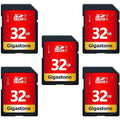 Gigastone 32GB SizeDHC Card Class 10 UHSize-I U1 Up to 80MB/s Memory Card, 5 pack (5x32GB)