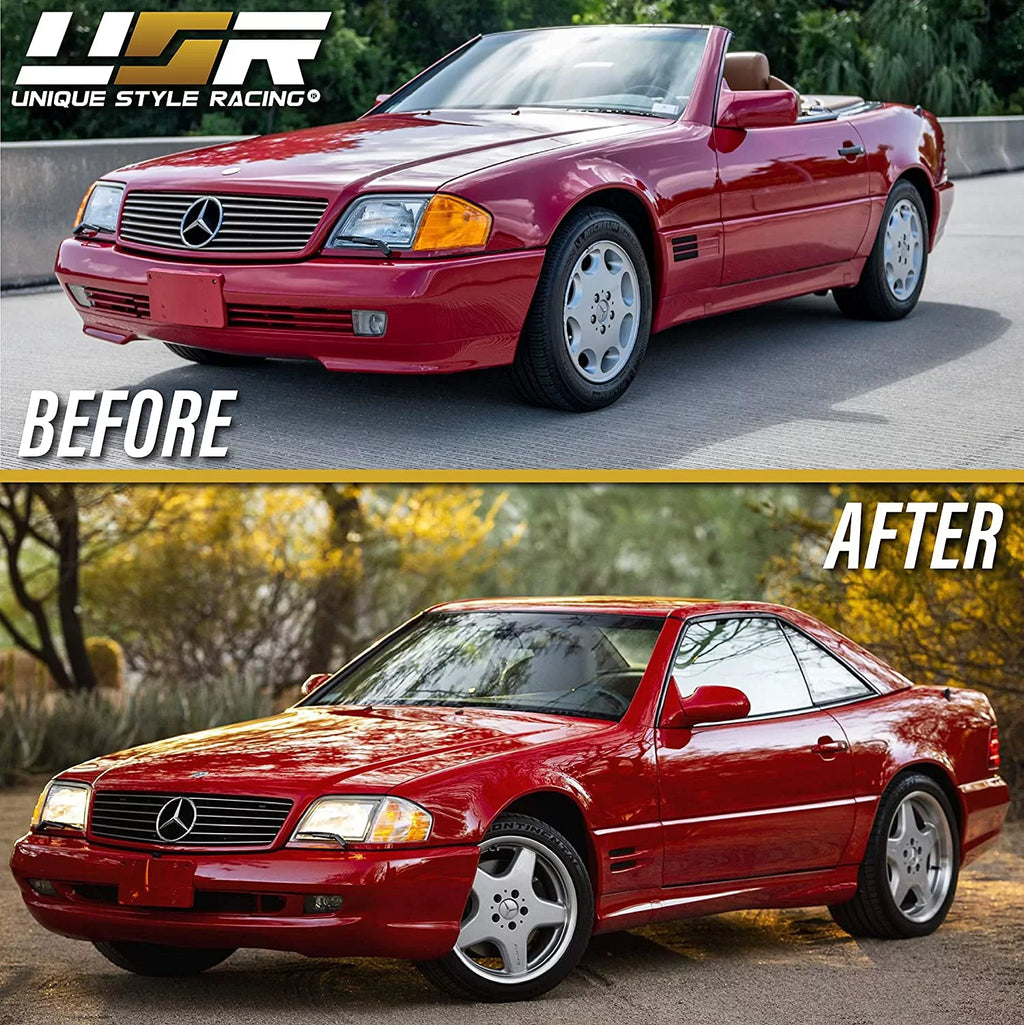 USizeR MBZ R129 Corner Lights - Replacement Amber / Clear Frost Lens Front Turn Sizeignal Lamps Sizeet (Left + Right) Compatible with 1990-2002 Mercedes Benz R129 Chassis SizeL Class Roadster