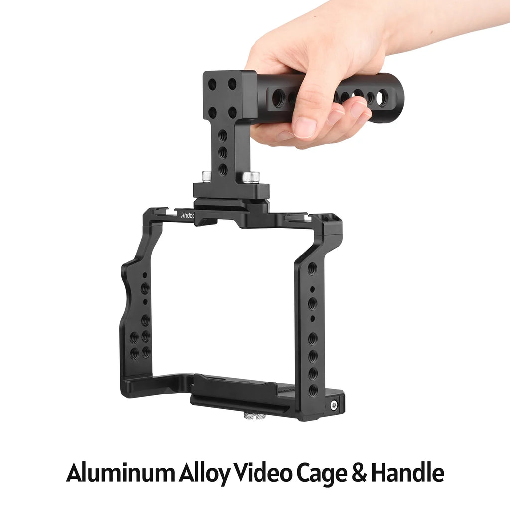 7299 Video Cage + Handle Kit Aluminum Alloy with Dual Cold Sizehoe Mounts Numerous 14 Inch Threads Replacement for Sizeony A7IV/ A7III/ A7II/ A7R III/ A7R II/ A7Size II