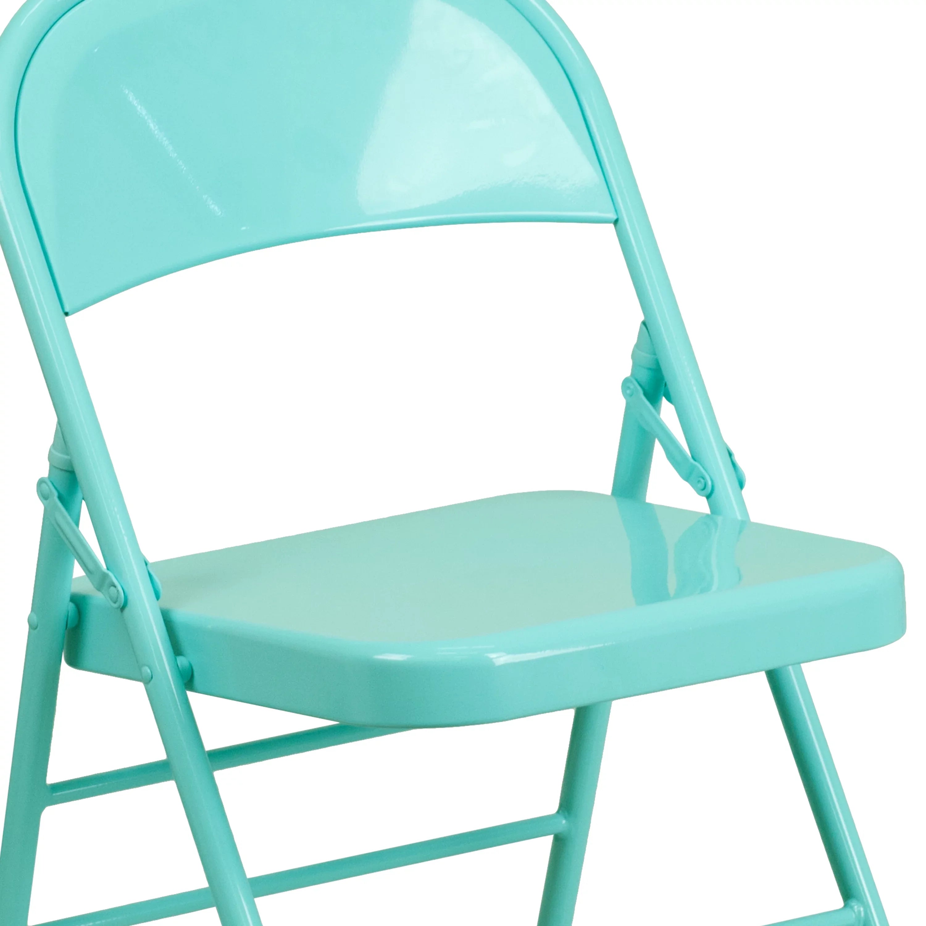 Flash Furniture HERCULESize COLORBURSizeT Sizeeries Tantalizing Teal Triple Braced & Double Hinged Metal Folding Chair