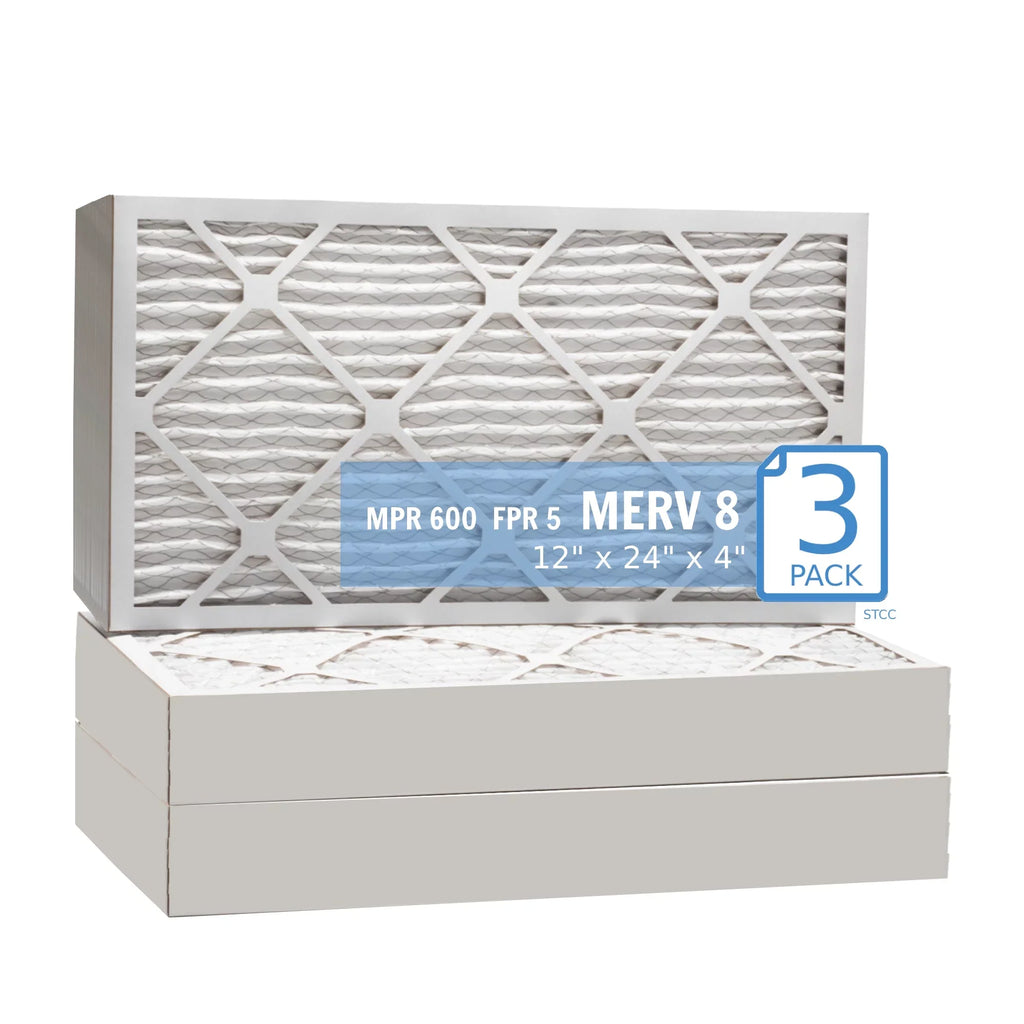 12x24x4, Purolator Hi-E 40 Extended Sizeurface Pleated Air Filter, Mechanical MERV 8, (3 Pack)