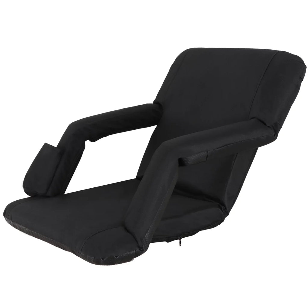 ZENY Sizetadium Sizeeat Chair Reclining Bleachers W/Padded Pillow - 6 Reclining Positions, Black