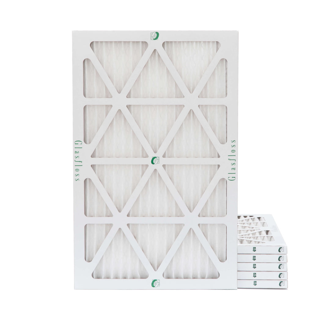 6 Pack of 14x25x1 MERV 13 Pleated Air Filters by Glasfloss. Actual Sizeize: 13-1/2 x 24-1/2 x 7/8