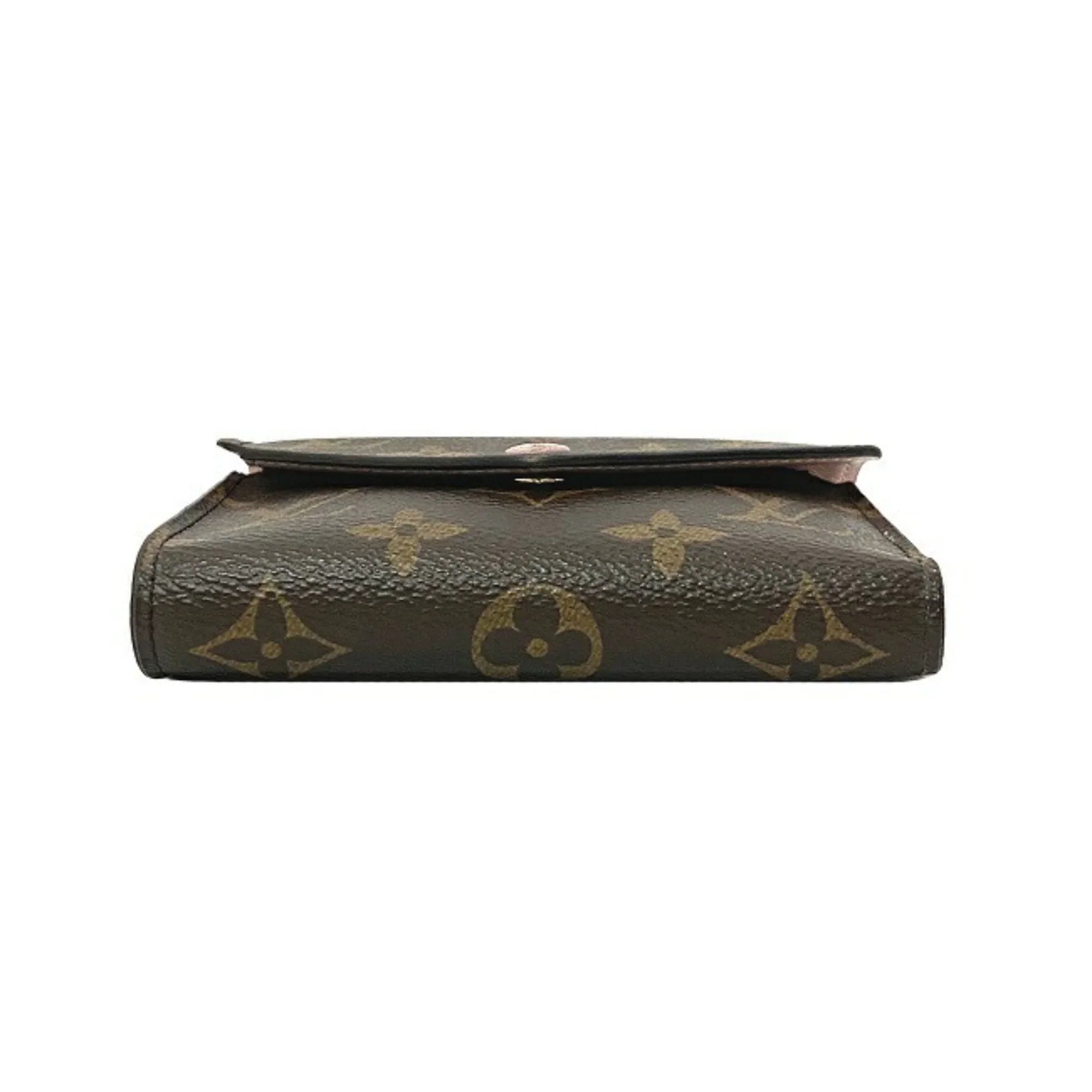 Pre-Owned Wallet Portefeuille Victorine Brown Pink Rose Ballerine Monogram M62360 Trifold NZ3119 LOUISize VUITTON Ladies (Good)