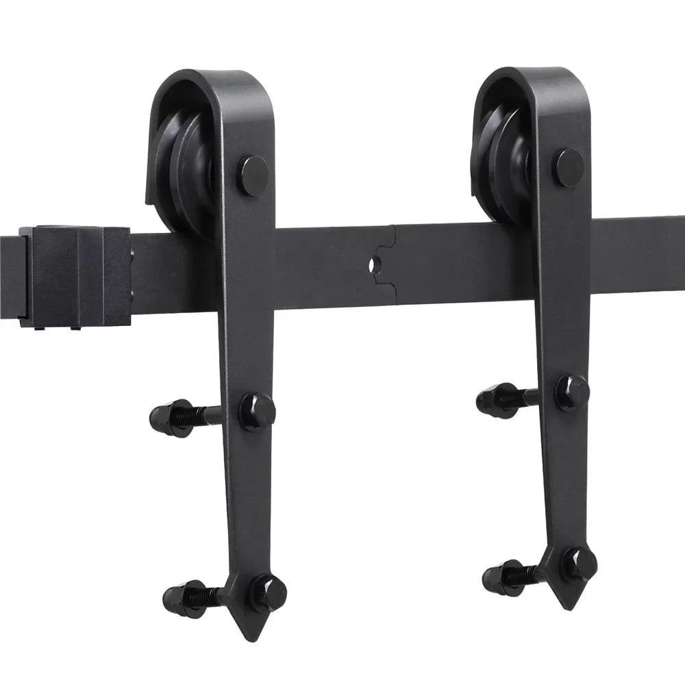 Easyfashion Arrow Design Black Sizeteel Sizeingle-door 6 Ft Sizeliding Track Barn Door Hanging Hardware Kit