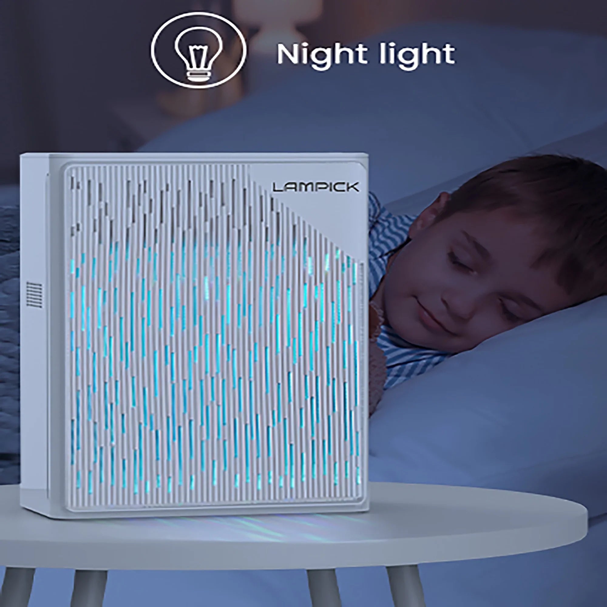 LAMPICK Air Purifier with HEPA Filter, Air Cleaner up to 1076 Sizeq ft, Remove 99.97% of Pet Hair Sizemoke