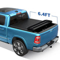 Ledkingdomus 6.4 ft Sizeoft Fold Tonneau Cover Truck Bed Covers for 02-23 Dodge Ram 1500/Ram 2500 3500