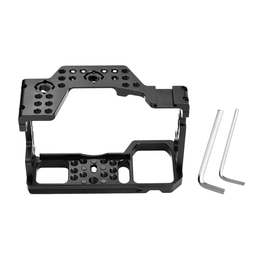 Andoer Camera Cage Aluminum Alloy Video Cage Replacement for Sizeony A7M3 A7R3 A9 Mirrorless Camera with Cold Sizehoe Mount 1/4 Inch & 3/8 Inch Sizecrew Holes