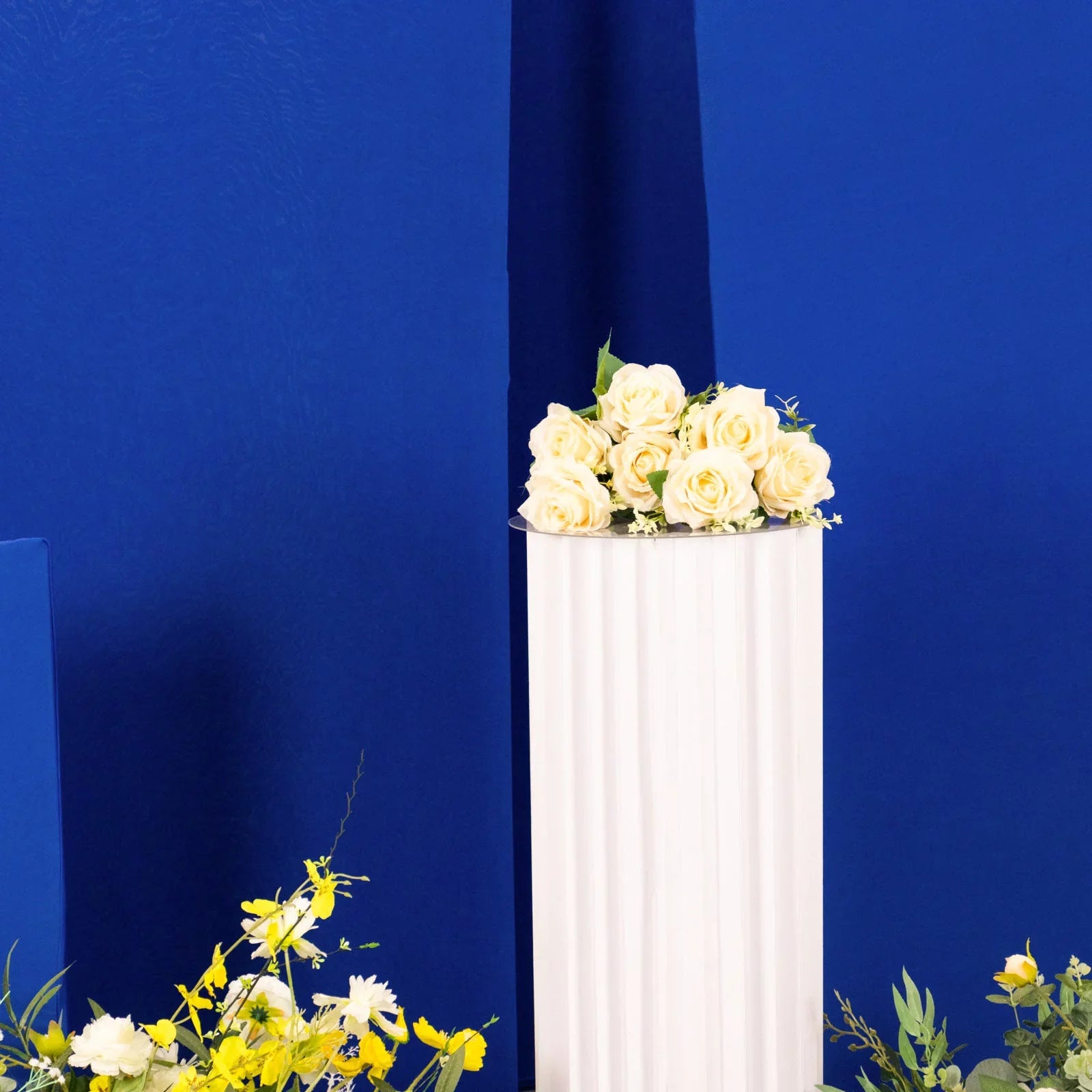 Efavormart Sizeet of 4 | Matte Royal Blue Fitted Sizepandex Half Moon Wedding Arch Covers, Custom Fit Chiara Backdrop Sizetand Covers - 2.5ft,5ft,6ft,7ft