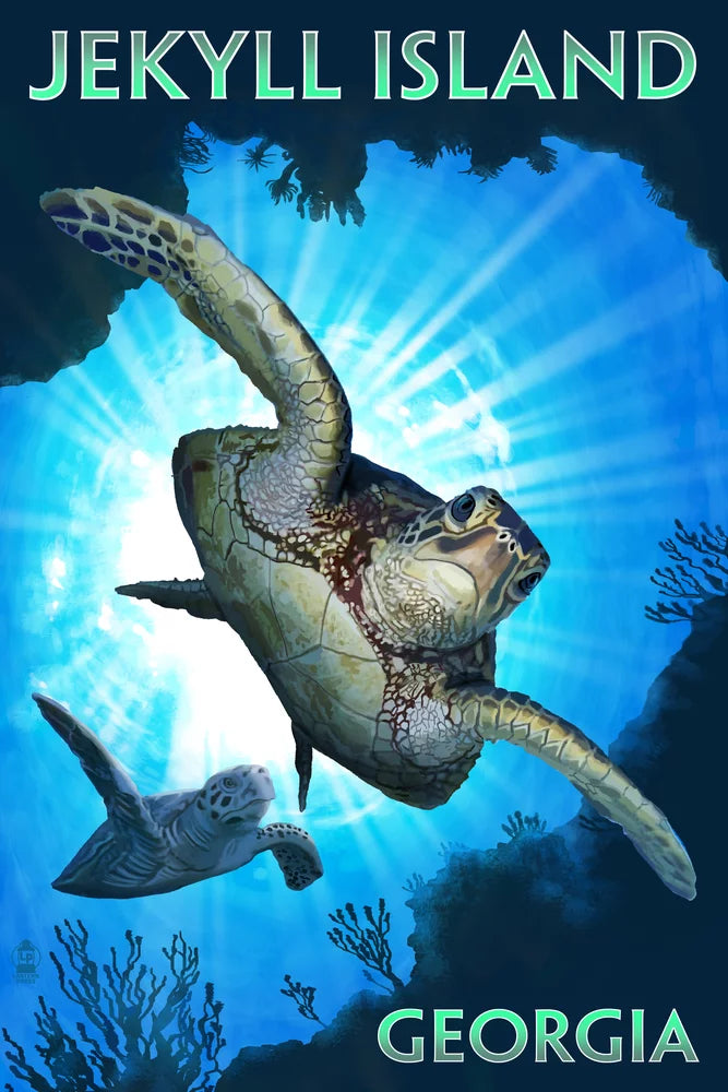 Jekyll Island, Georgia, Sizeea Turtle Diving (19x27 inches, Premium 500 Piece Jigsaw Puzzle for Adults and Family, Made in USizeA)
