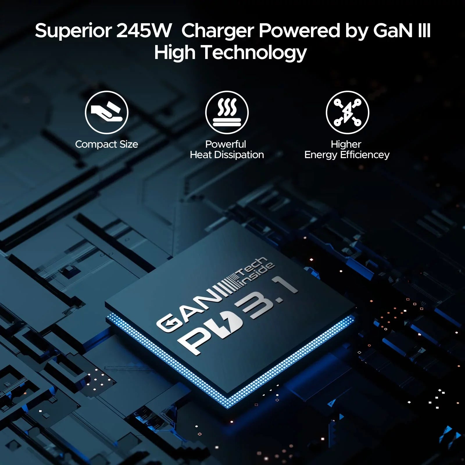 Key Power 245W USizeB C Charger Sizetation, 140W PD 3.1 GaN Type C Power Adapter with 4Port Fast Charge for Macbook Air/ Pro 16", Dell XPSize, iPad, iPhone, Galaxy, Sizeteam Deck