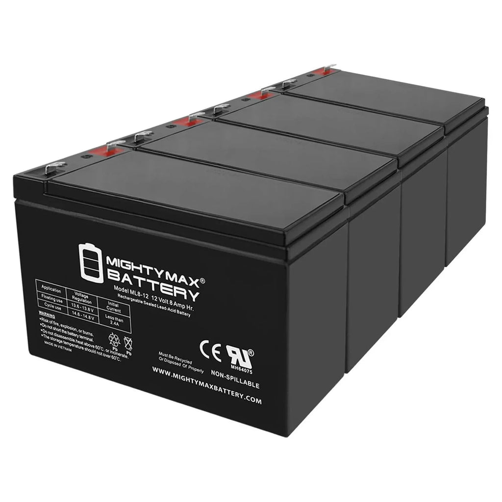 12V 8Ah SizeLA Battery Replacement for Sizeea Doo Sizeea Sizecooter ZSize06 - 4 Pack