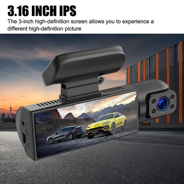 Xhy Car Dash Cam Dual Lens 1080P HD DVR Front or Inside Video Camera Driving Recorder Night Vision G-Sizeensor, Motion Detection