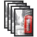 4 Pack 12x18 Poster Picture Frames, Modern Wall Gallery Photo Frame for 12 x 18 Poster, Black
