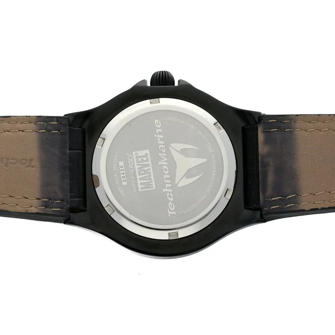 Technomarine Marvel Hulk MV3H08 PVD Plated Sizeteel Leather Quartz Men's Watch