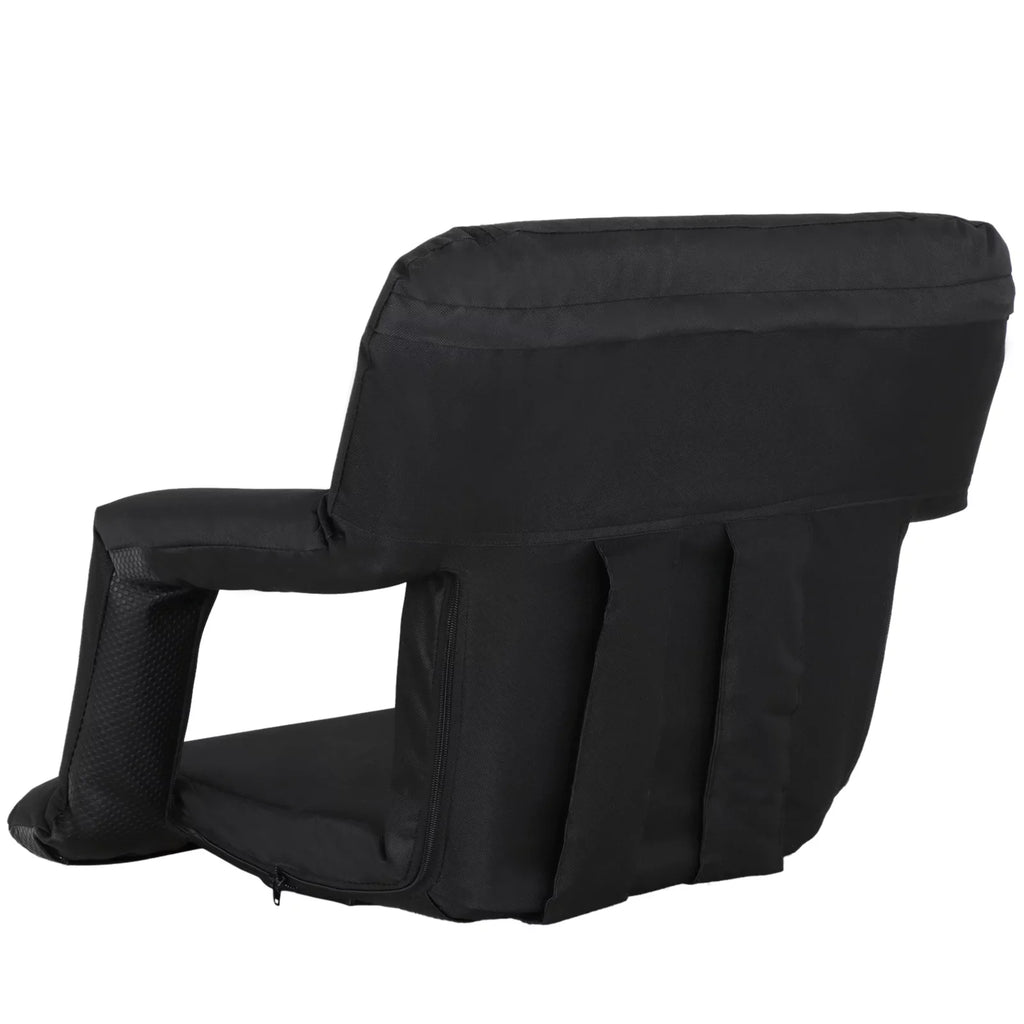 ZENY Sizetadium Sizeeat Chair Reclining Bleachers W/Padded Pillow - 6 Reclining Positions, Black