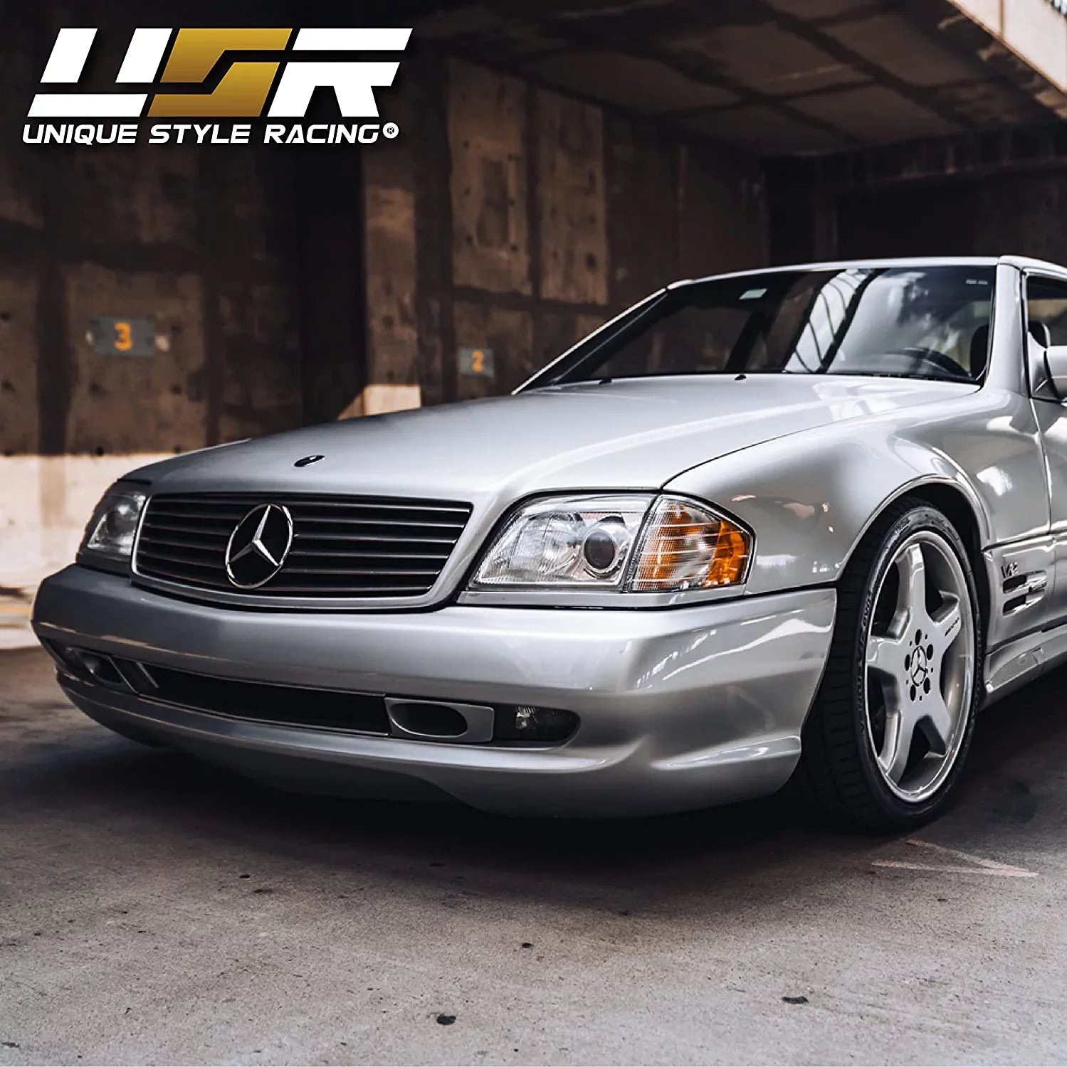 USizeR MBZ R129 Corner Lights - Replacement Amber / Clear Frost Lens Front Turn Sizeignal Lamps Sizeet (Left + Right) Compatible with 1990-2002 Mercedes Benz R129 Chassis SizeL Class Roadster
