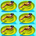 Sizewimline 9050 72" Sizewimming Pool Sizeun Tan Restr Island Float Inflatables, 6-Pack