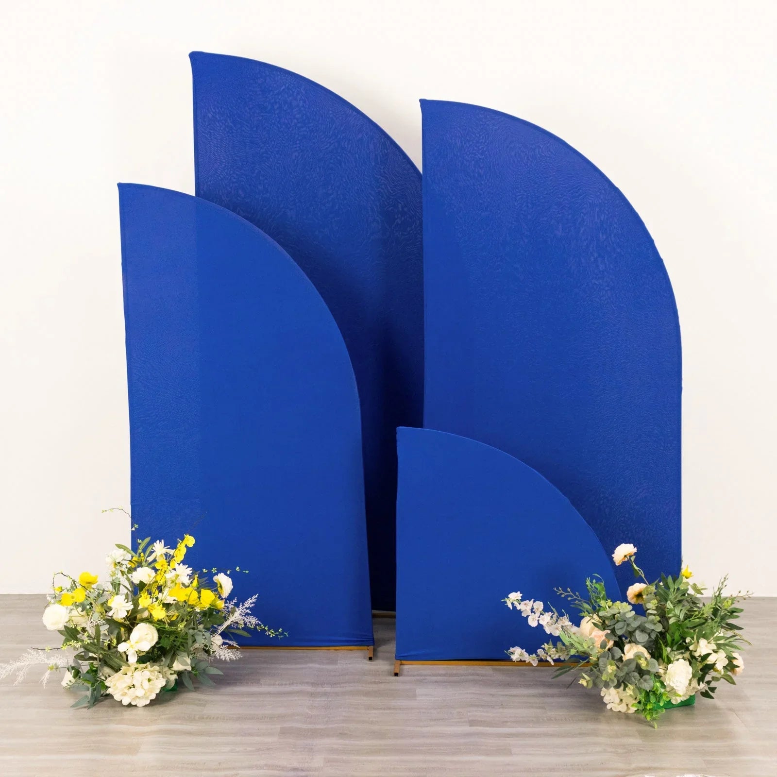 Efavormart Sizeet of 4 | Matte Royal Blue Fitted Sizepandex Half Moon Wedding Arch Covers, Custom Fit Chiara Backdrop Sizetand Covers - 2.5ft,5ft,6ft,7ft