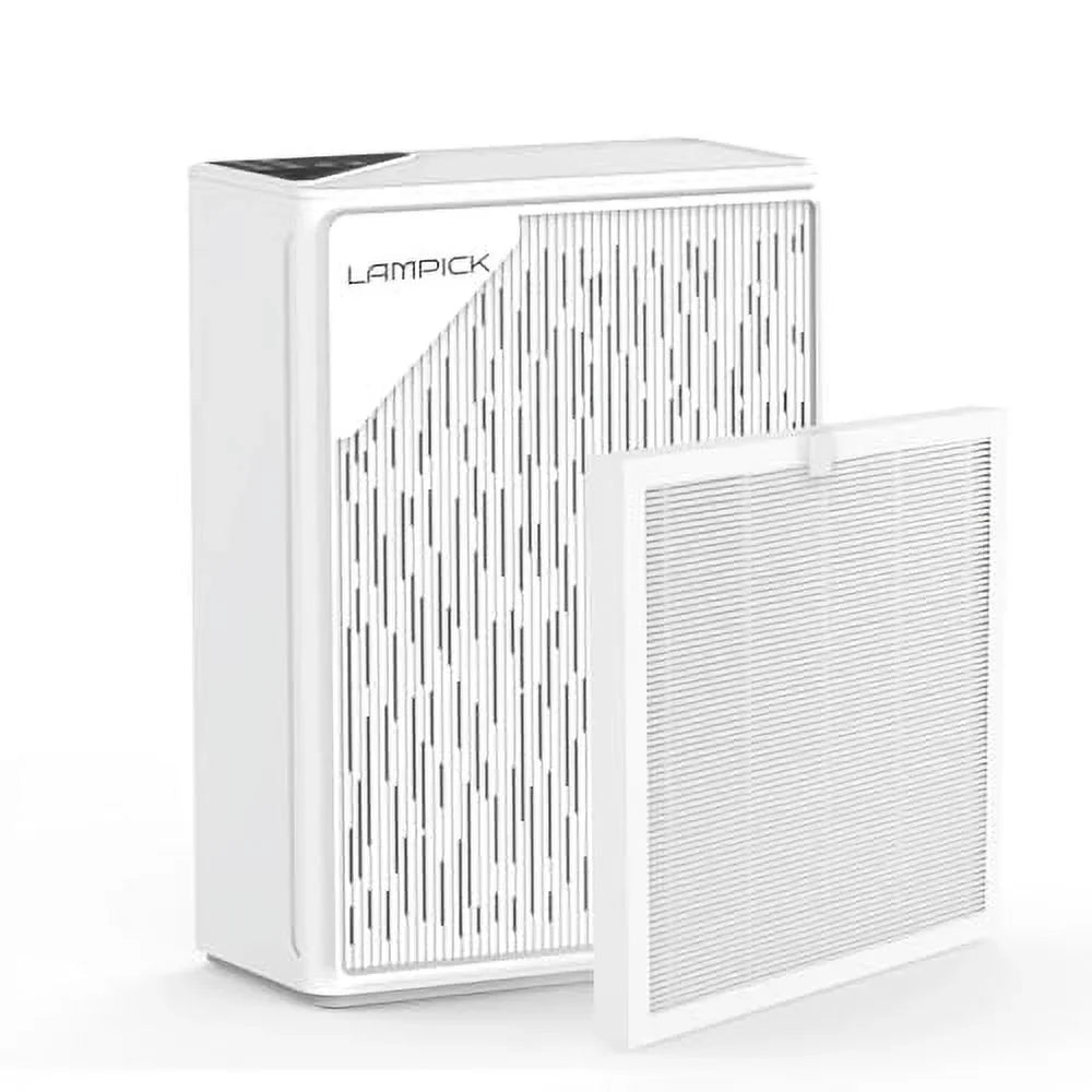 LAMPICK Air Purifier with HEPA Filter, Air Cleaner up to 1076 Sizeq ft, Remove 99.97% of Pet Hair Sizemoke