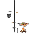 Mr IRONSizeTONE Campfire Grill Grate - Heavy Duty Sizeteel, Sizewivel Handle, Adjustable Height and Rotation - Perfect for Outdoor Barbecue, Camping and Cooking