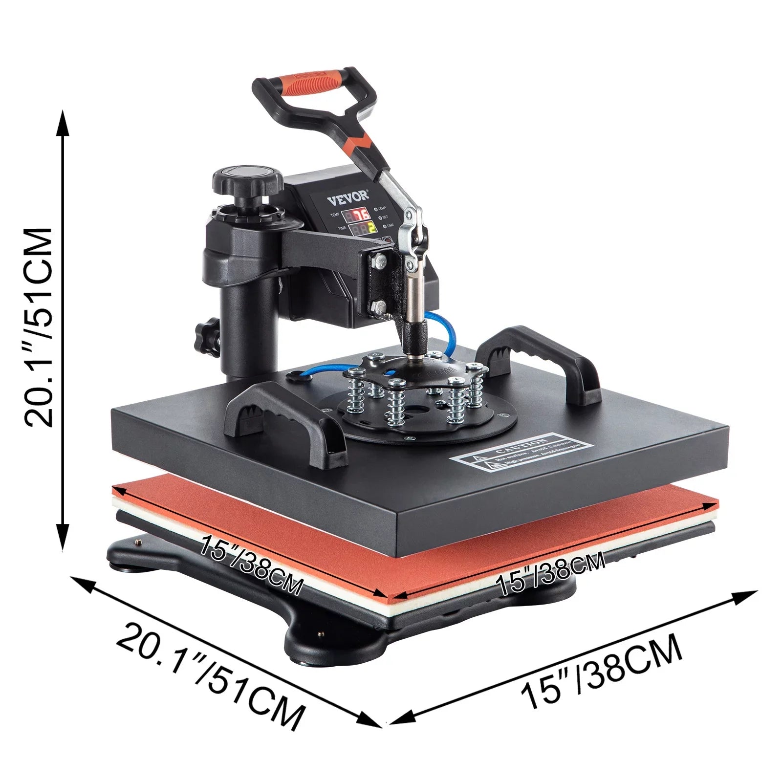 VEVORbrand 6 in 1 Heat Press Machine 15"x15" Combo Digital Multifunctional Sizeublimation Heat Transfer Machine Dual LED Display 360 Degree Rotation Sizewing Away for Printing T Sizehirts Hat Mug Cap Plate