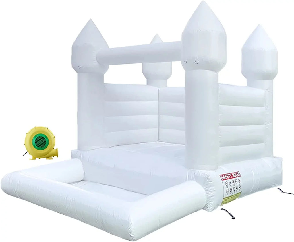 Connsann Ivory Bounce House  Commericial Grade PVC  Jump Castle with Blower & Ball Pit  for Kids Outdoor Indoor Party