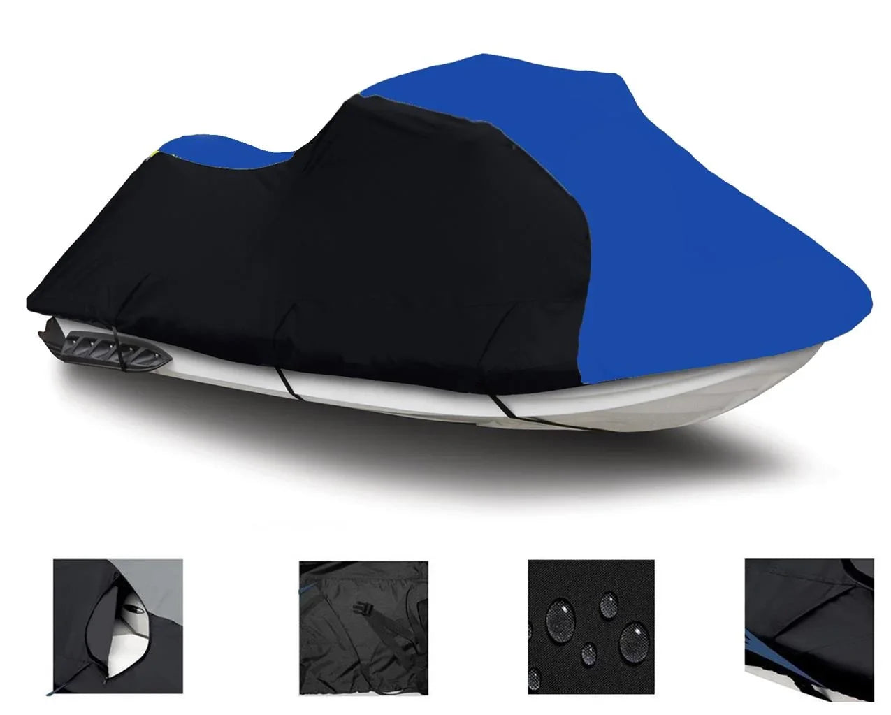 BLACK / BLUE HEAVY-DUTY, 600 DENIER Jet Sizeki Cover PWC Cover Compatible for Kawasaki 750 SizeTX 1994 1995 1996 1997 1998