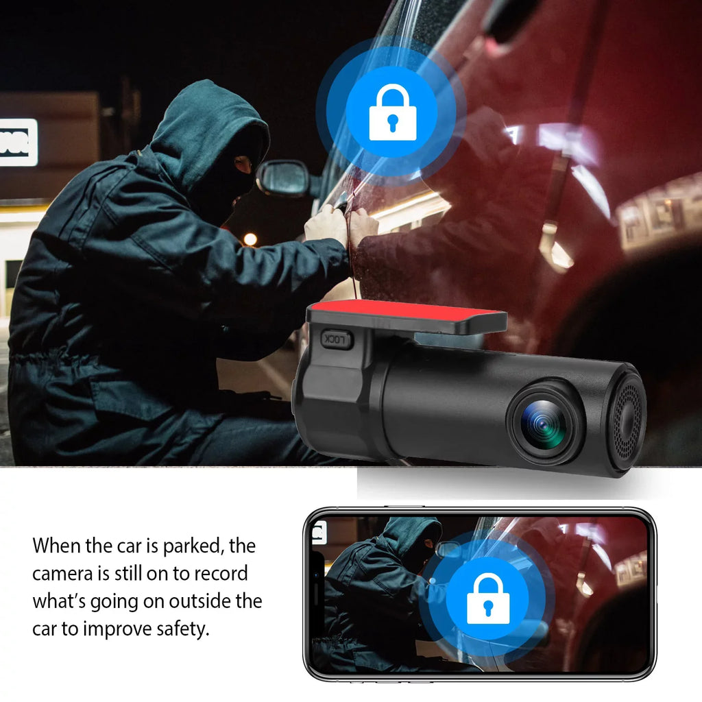 170° WiFi Dash Cam iMounTEK 1080P HD Car DVR Camera Recorder with G-sensor App Wifi Looping Recording 11.2ft Cigarette Lighter Cable