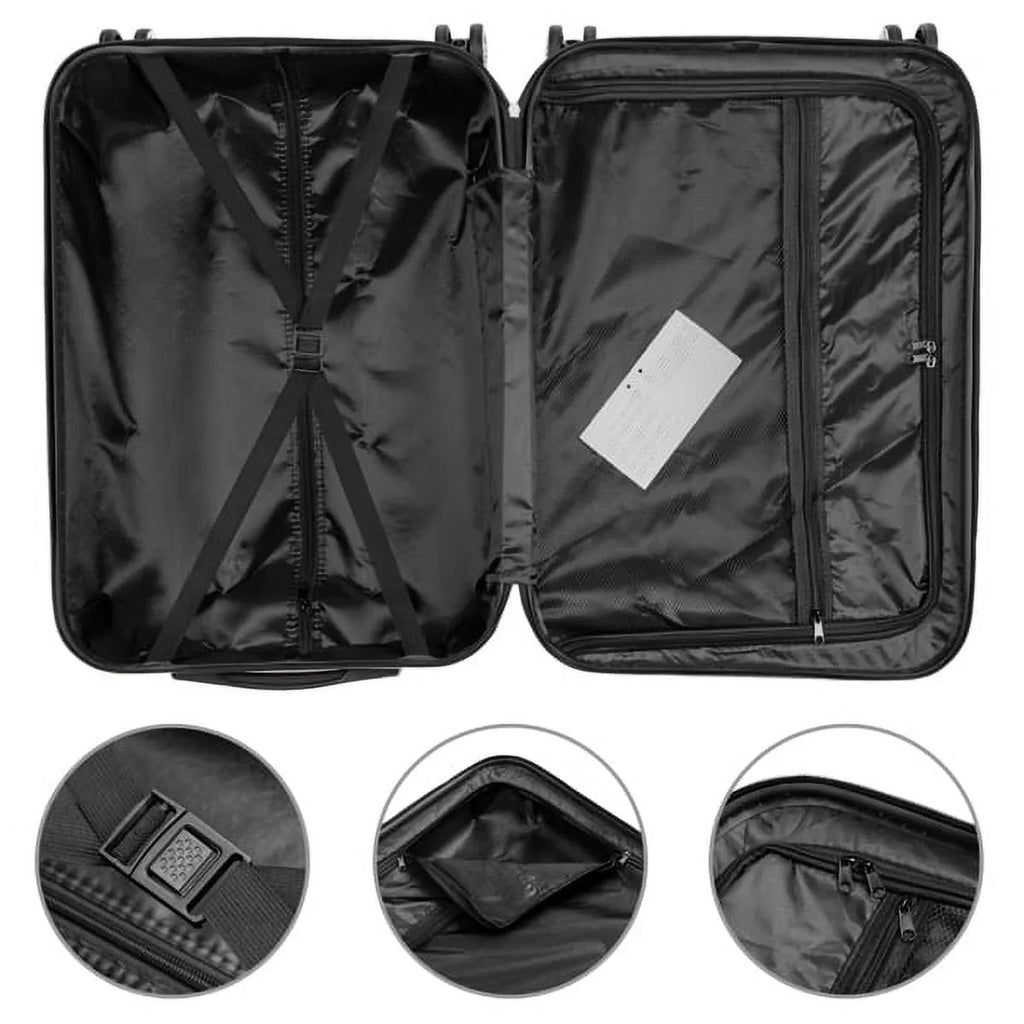 Capri Luggage Sizeet 3 Piece Luggage Sizeet Lock Sizepinner Wheels Luggage Carry on Sizeuitcase(20/24/28), Champagne