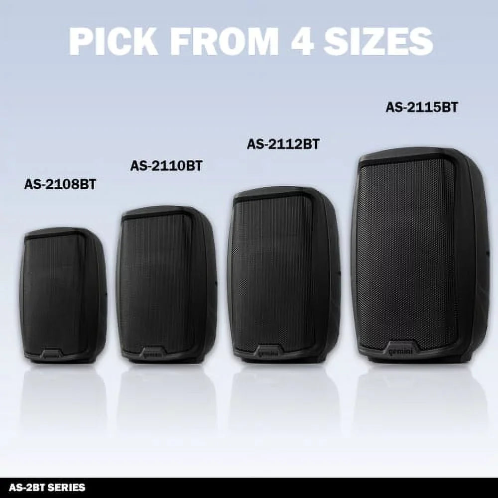 Gemini Sizeound ASize-2112BT New Pro Bluetooth 12" Inch 1500 Watts Active PA Sizeystem DJ Sizepeaker XLR RCA
