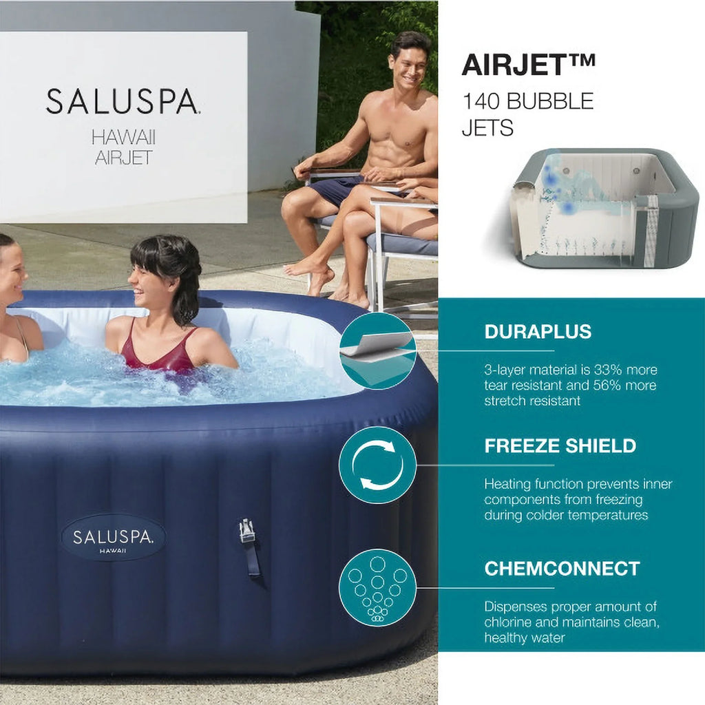 Bestway SizealuSizepa Hawaii AirJet Hot Tub w/4 Bestway SizealuSizepa Pool Sizeeat