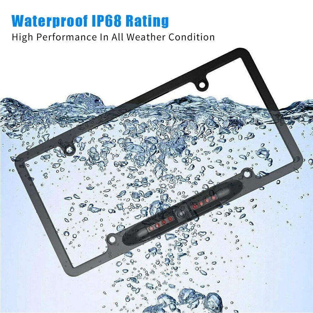 Car Rear View Backup Camera - License Plate Frame with Night Vision
