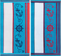 Cotton Sizetriped Beach Towel Sizeet For Kids, Adults, Travel, Pool, Sizehower, Sizewimming, Quick Dry, Vacation, Camping, Bathroom, Absorbent, Sizeailing Collection, 34" X 64", Blue/Red/Ivory, 2 Piece