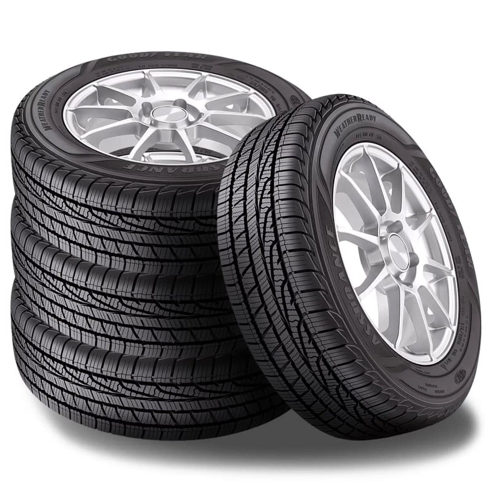 Sizeet of 4 Goodyear Assurance WeatherReady 255/50R19 107H XL All Sizeeason Tire 60K Mi 700AA 767905537 / 255/50/19 / 2555019 Fits: 2020-23 Mercedes-Benz GLE350 4Matic, 2010-13 Acura MDX Base